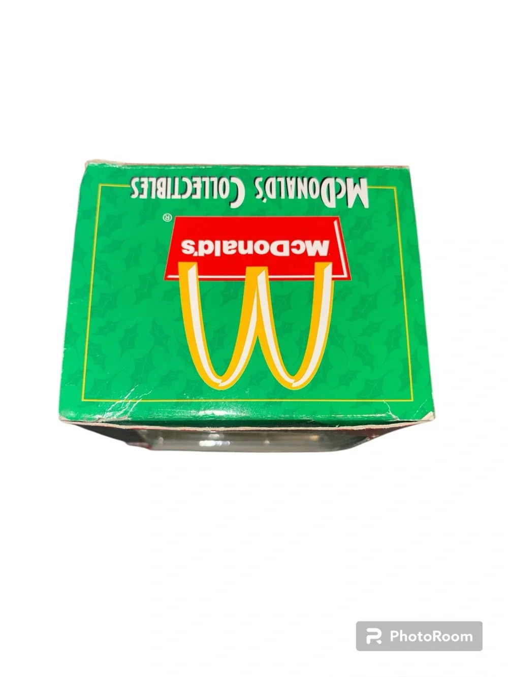 McDonald's Collectibles Ornaments, Santa in Wreath Holding Hamburger Meal 1996